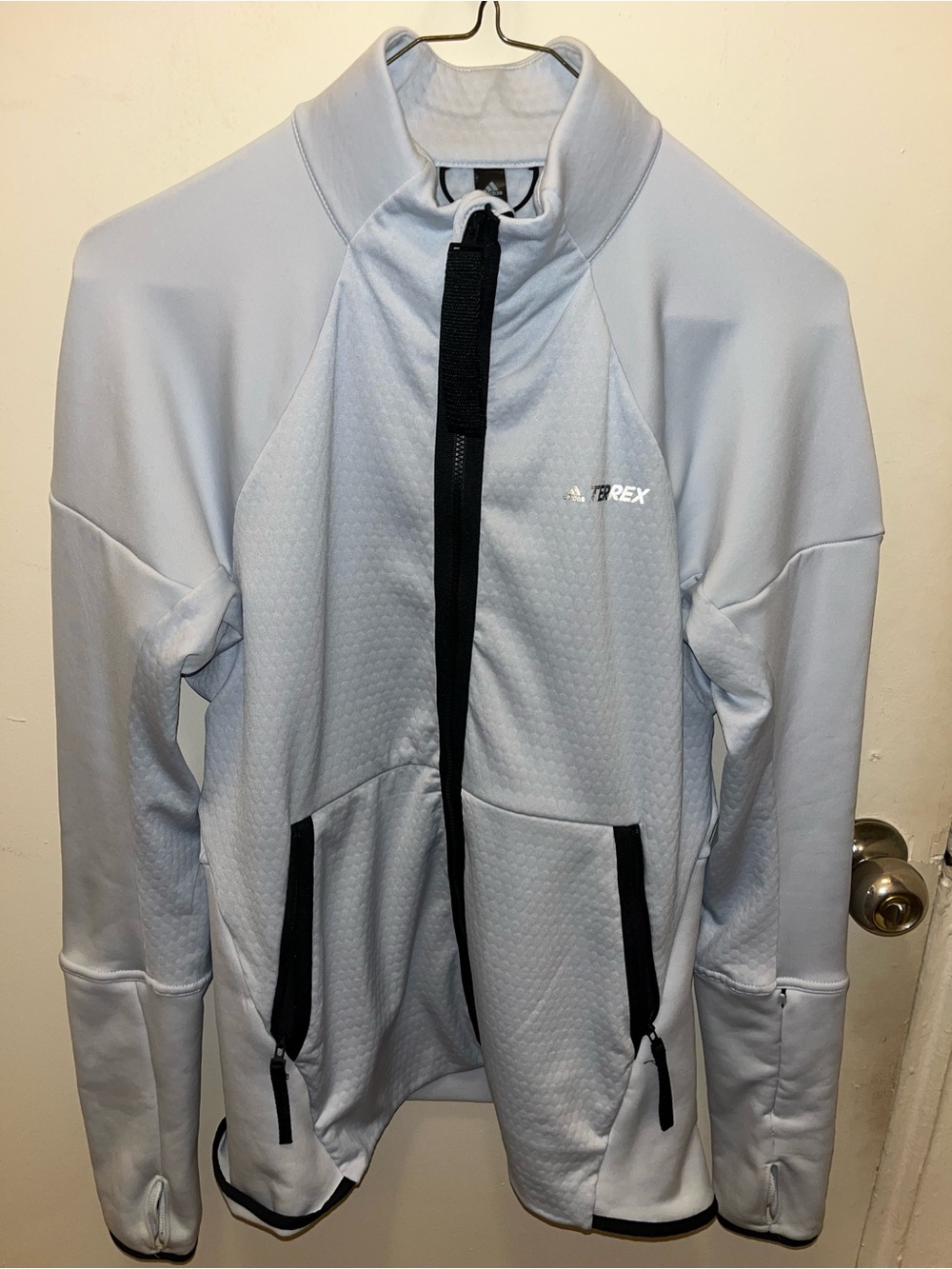 adidas TERREX Light Gray Full-Zip Performance Jacket